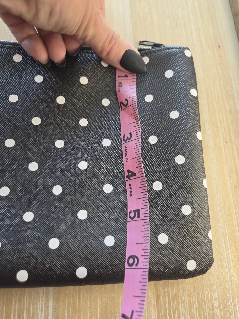 Classic Black Polka Dot Zip Pouch